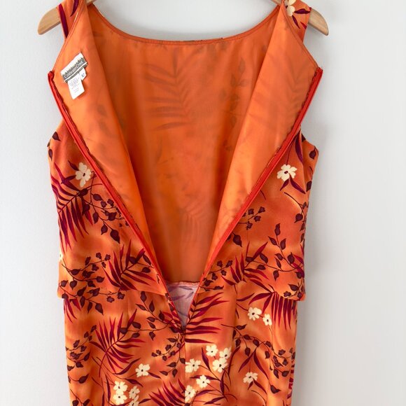 Coldwater Creek Orange Floral Hawaiian Print Maxi Dress - Picture 7 of 14